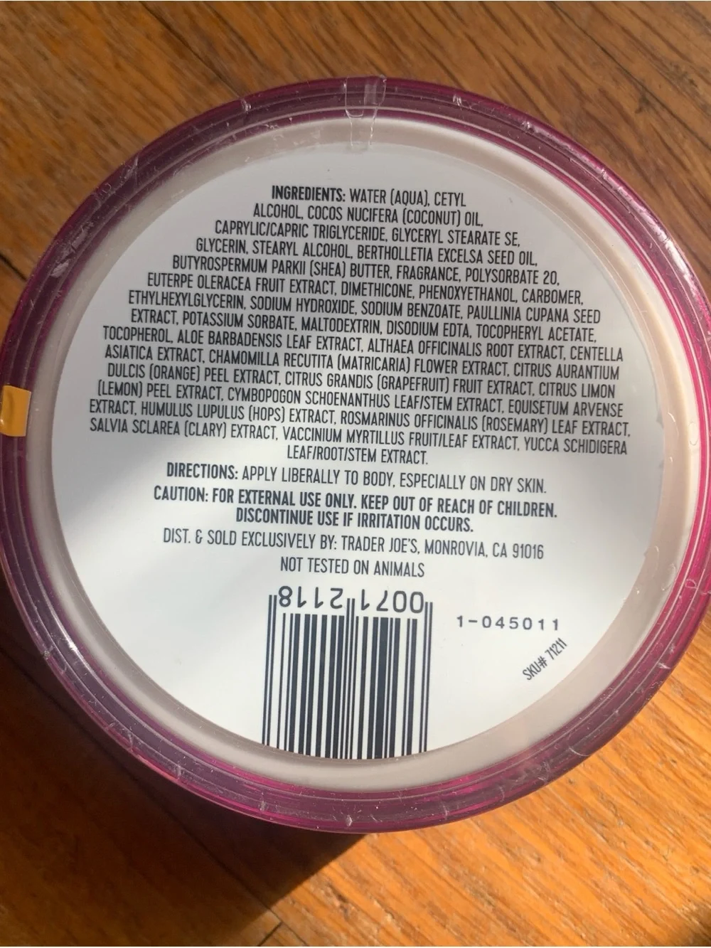 Trader Joe’s Brazil Nut Body Butter with Açaí and Guarana extracts